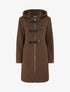 Duffle-coat uni à capuche - Marron - 1