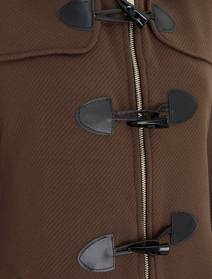 Duffle-coat uni à capuche - Marron - 3
