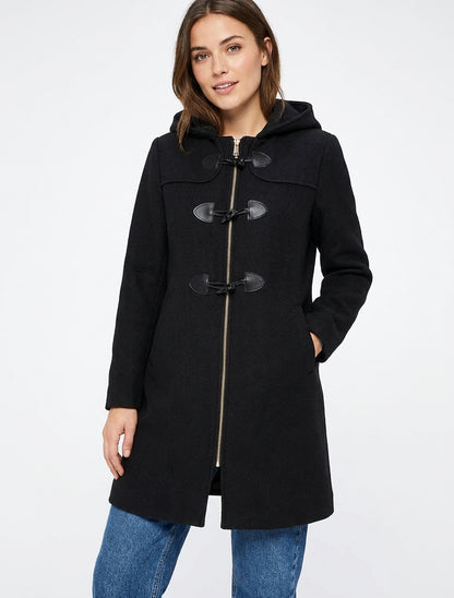 Duffle-coat à brandebourgs - Noir