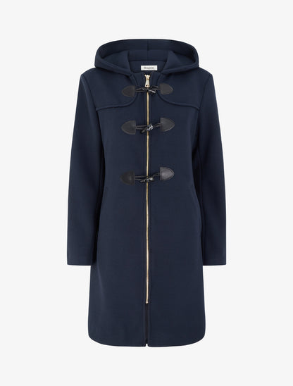 Duffle-coat uni à capuche - Marine - 1