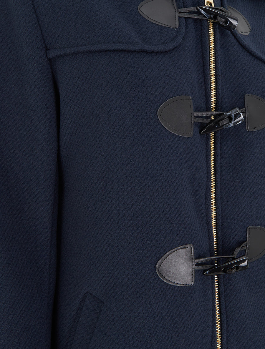 Duffle-coat uni à capuche - Marine - 3