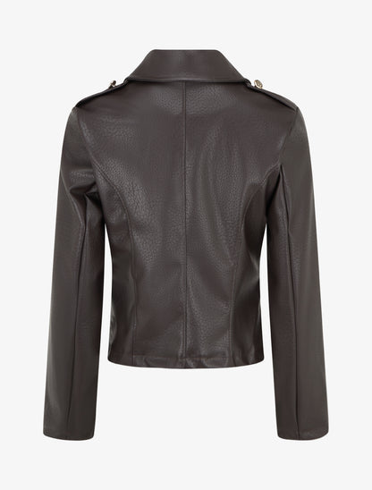 Veste simili style officier - Marron - 2