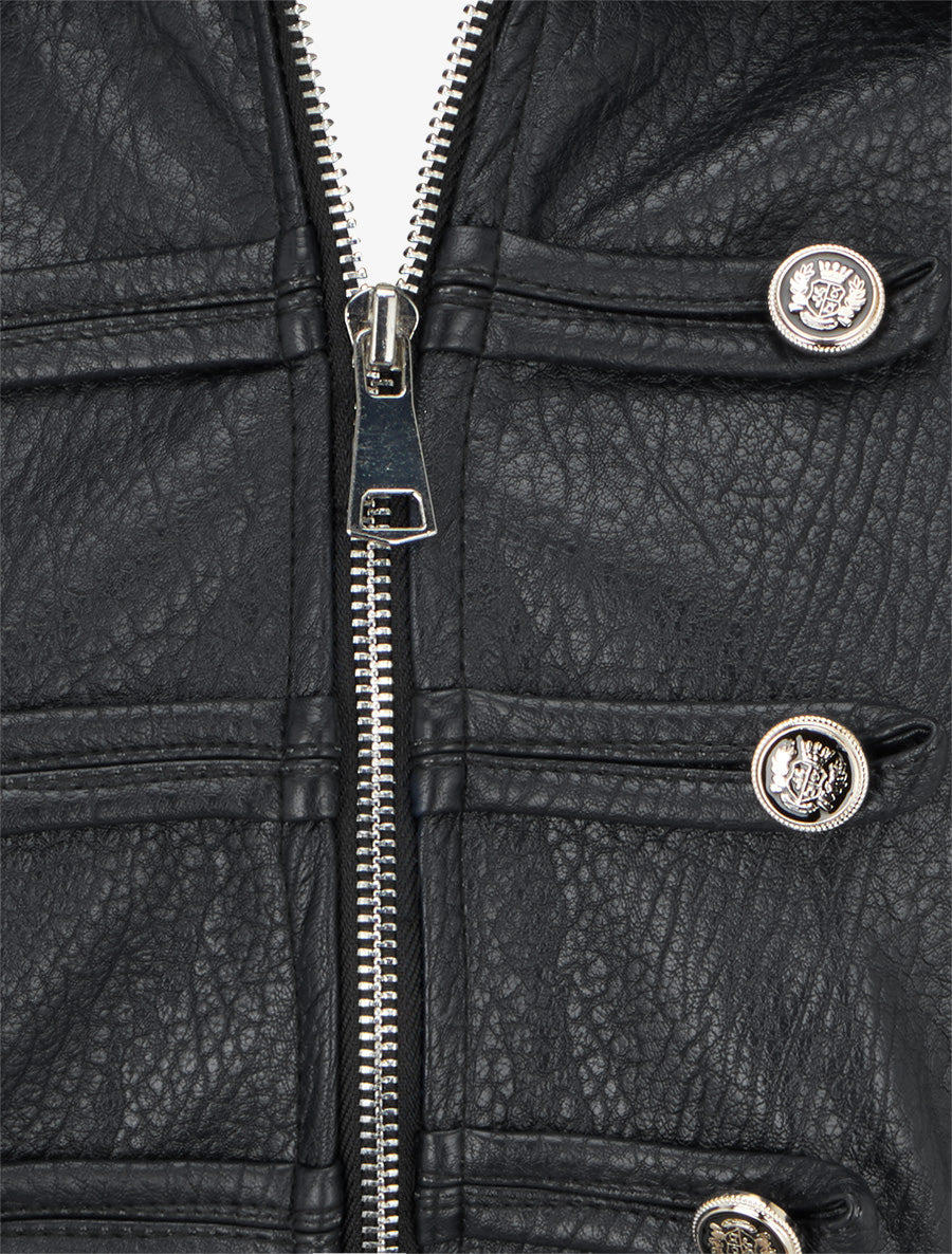 Veste simili style officier - Noir - 3