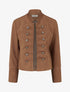Veste suédine style officier - Camel - 1
