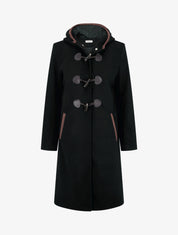 Duffle-coat à attaches contrastantes - Noir - 1