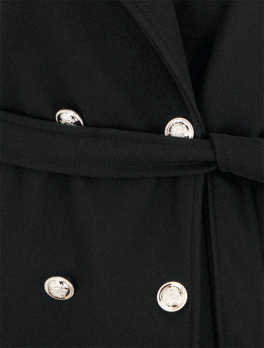Manteau droit à col cranté - Noir - 3