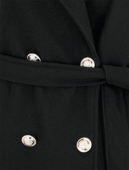 Manteau droit à col cranté - Noir - 3
