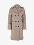 Manteau long croisé coupe droite - Taupe - 1