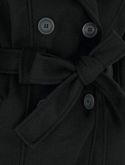 Manteau droit à capuche amovible - Noir - 3