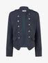 Veste en suédine à boutons décoratifs - Marine - 1