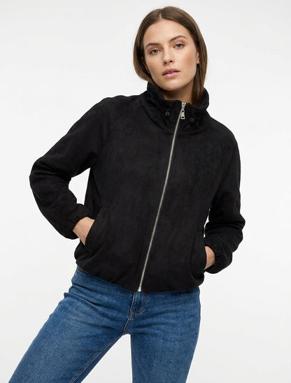 Bomber suédine coupe boule - Noir