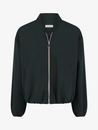 Bomber uni à bords élastiqués - Noir - 1