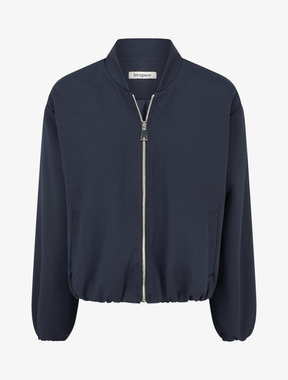 Bomber uni à bords élastiqués - Marine - 1