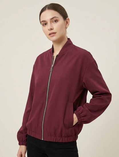 Bomber coupe boule zippé - Bordeaux