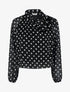 Blouse en voile imprimé à pois - Noir - 1