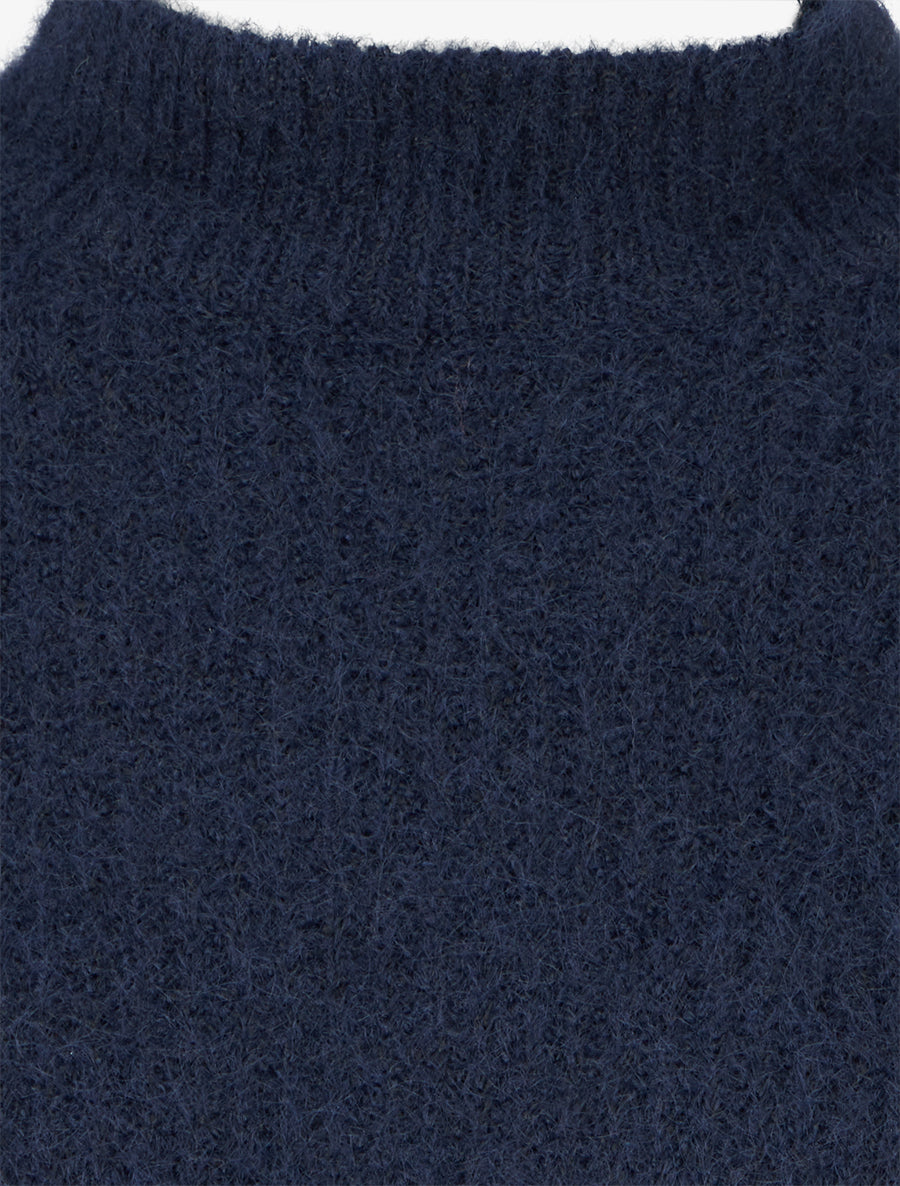 Pull en maille duveteux - Marine - 3