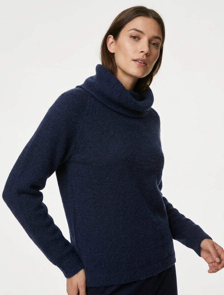 Pull en laine coupe loose - Marine
