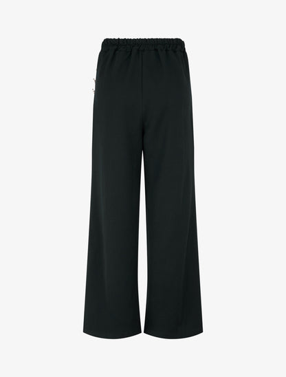 Pantalon ample taille haute et drapé - Noir - 2