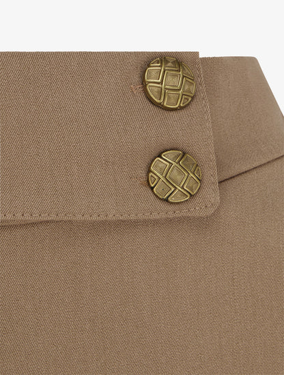 Pantalon ample taille haute élastiquée - Camel clair - 3