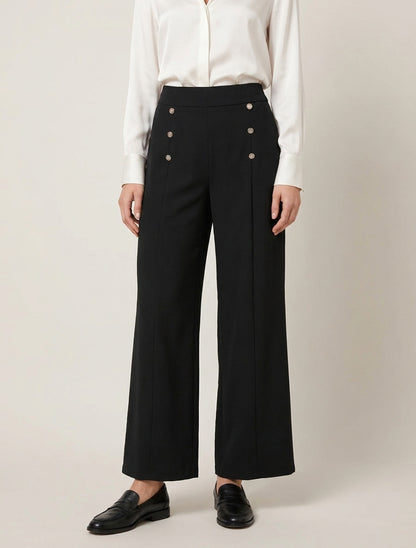 Pantalon pont taille haute - Noir
