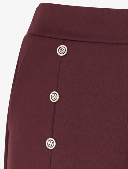 Pantalon pont coupe droite - Lie de vin - 3