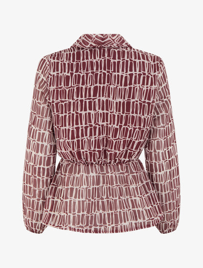 Blouse imprimée à col cache-coeur - Bordeaux - 2