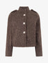 Veste courte duveuteuse et zippée - Marron - 1