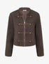 Veste effet laine bouclée style officier - Marron - 1