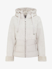 Manteau uni à intérieur fourrure synthétique - Blanc - 1