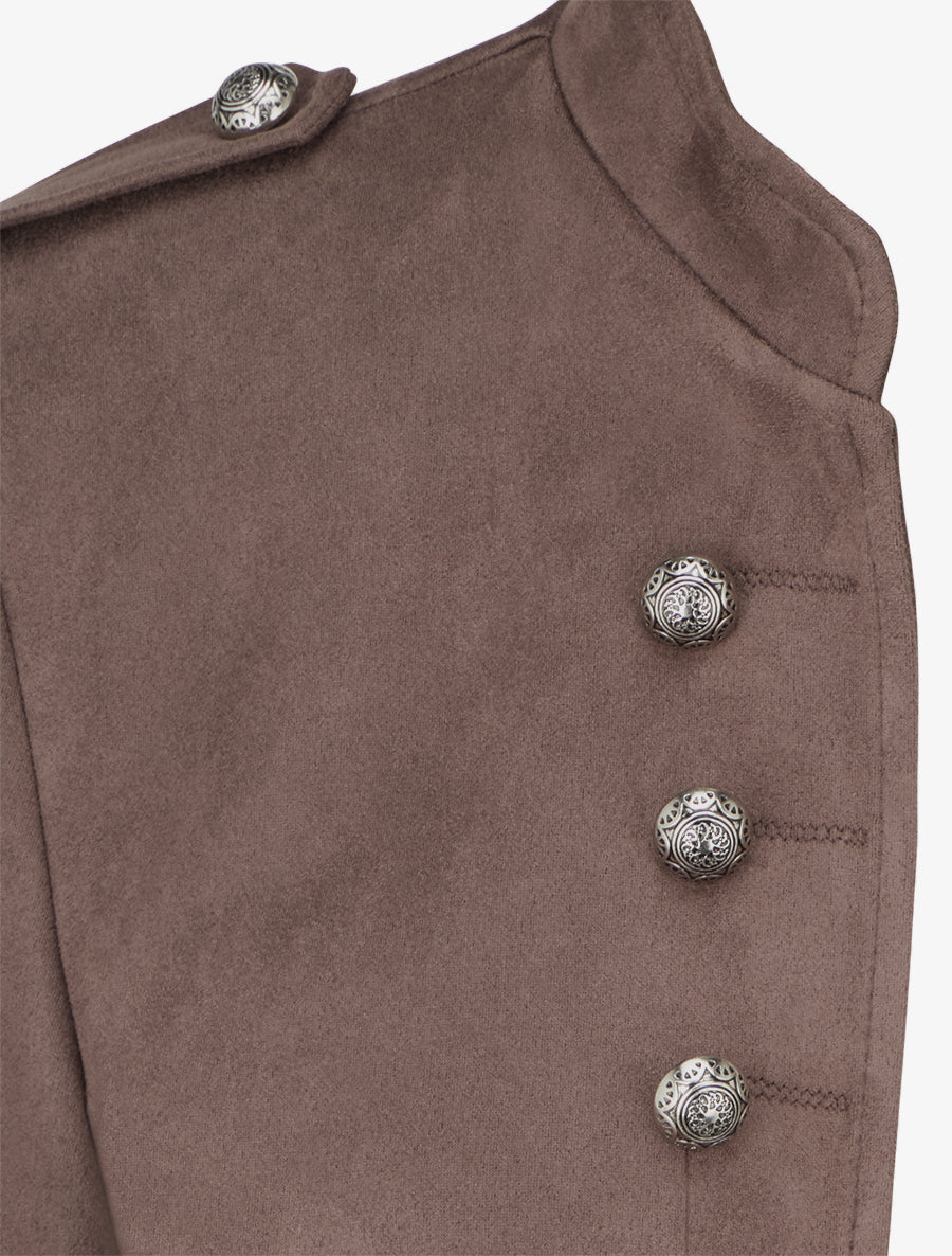 Veste en suédine style officier - Marron clair - 3