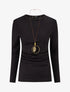 Pull fin plissé - Noir - 1