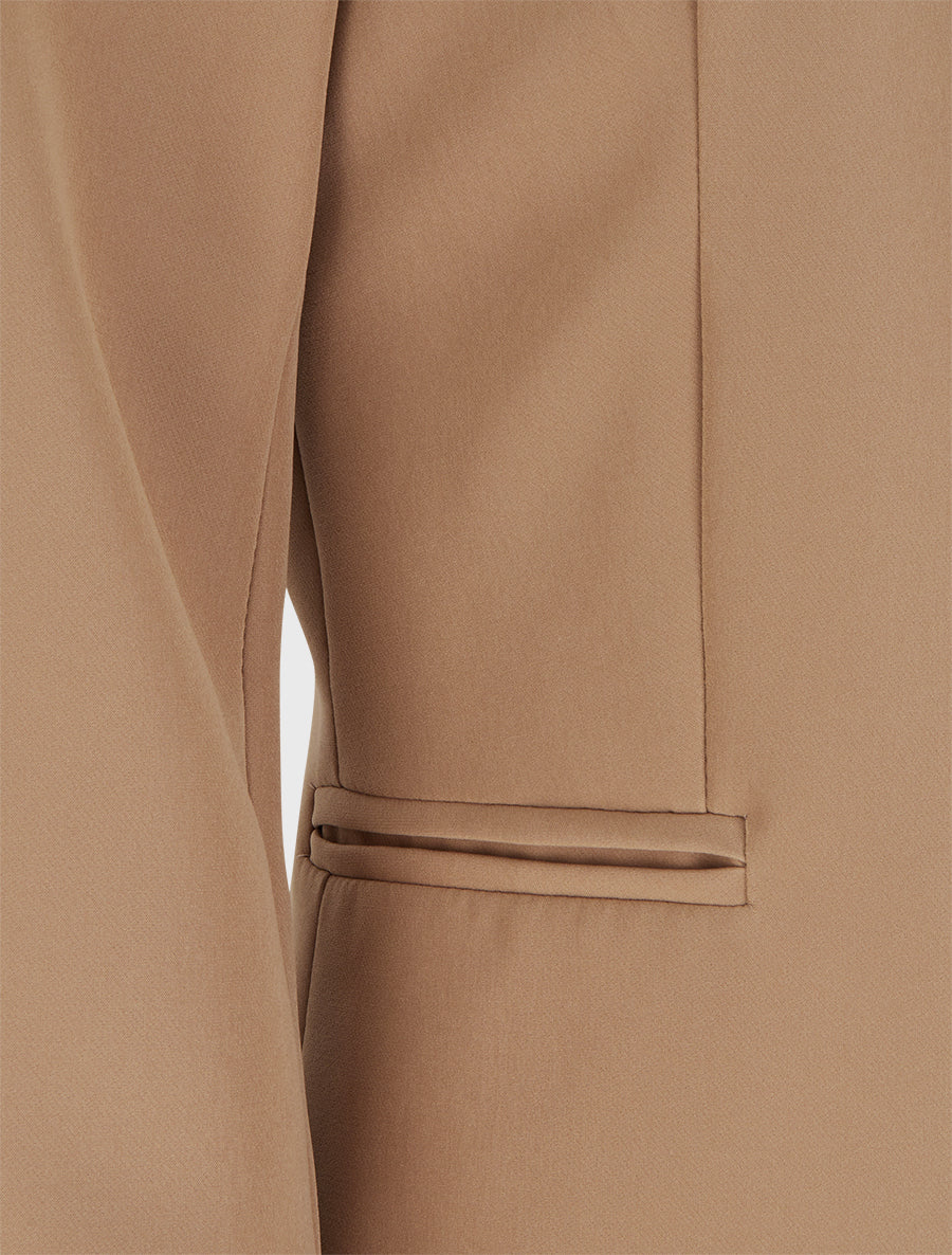 Veste ouverte à col cranté et épaulettes - Camel clair - 3