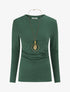 Pull fin plissé - Vert - 1