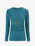 Pull fin plissé - Bleu lagon - 1