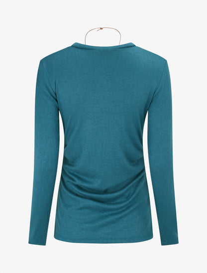 Pull fin plissé - Bleu lagon - 2