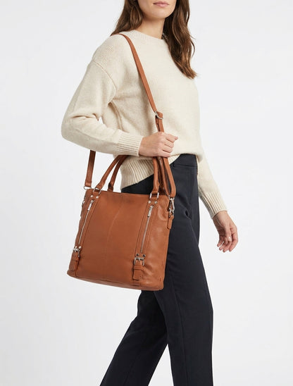 Sac cabas Eugénie simili grainé - Camel