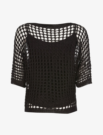 Pull filet et débardeur - noir - 2