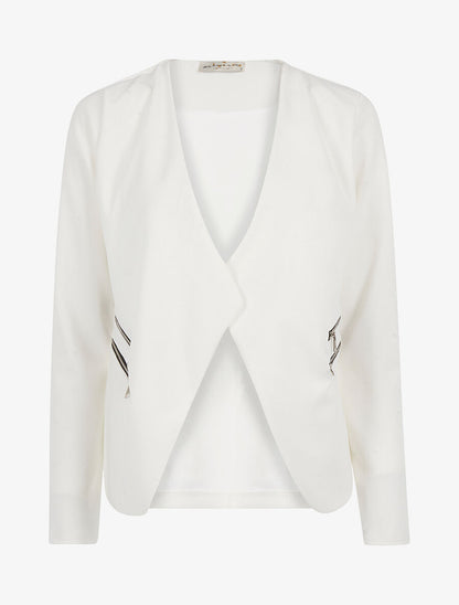 Veste poches à double zips - blanc - 1