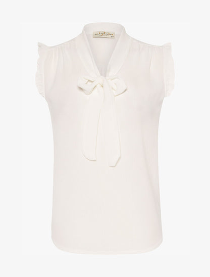Blouse col à nouer - blanc - 3