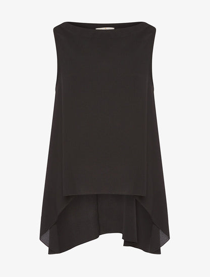 Blouse asymétrique dos long - noir - 3