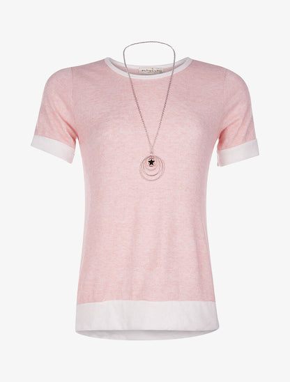 Pull doux à manches courtes - rose - 1