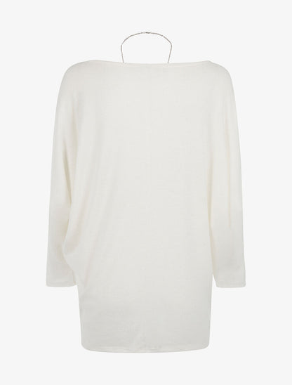 Pull doux et sautoir étoile - blanc - 2