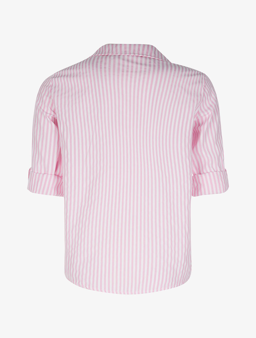 Chemise rayé basic 1 poche - rose - 2