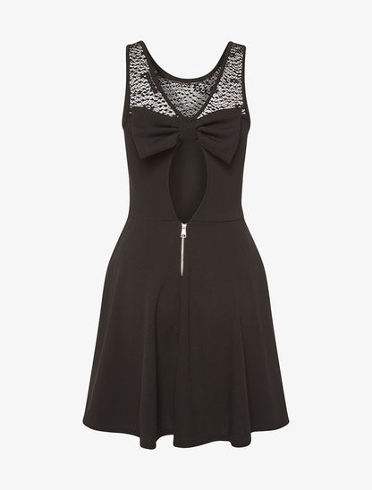 Robe gros flot au dos - noir - 2