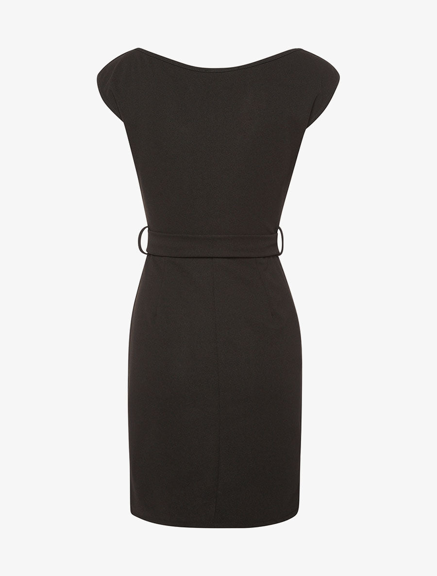 Robe perlée coeur-croisé - noir - 2