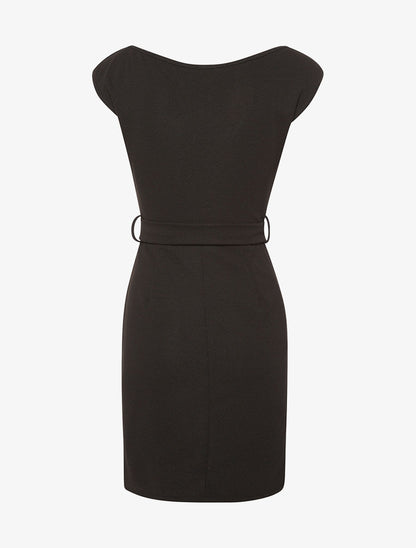 Robe perlée coeur-croisé - noir - 2