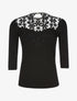 Top à plastron en dentelle - noir - 1