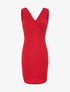 Robe poitrine à plis - rouge - 1