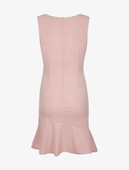 Robe anneau argenté à la taille - rose - 2
