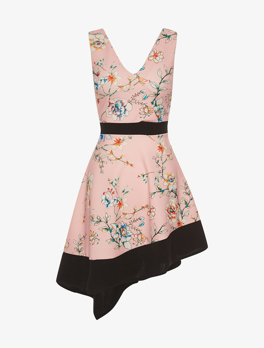 Robe imprimée bas asymétrique - rose - 3